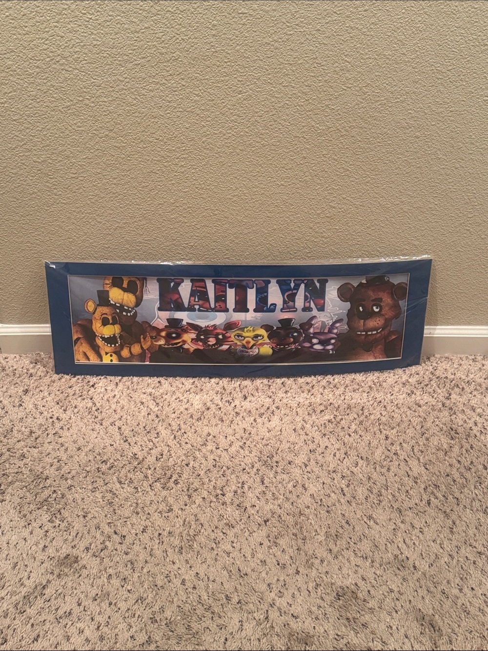 Custom FNAF “Kaitlyn” Room Sign Blue Name Wall Sign - Kaitlyn